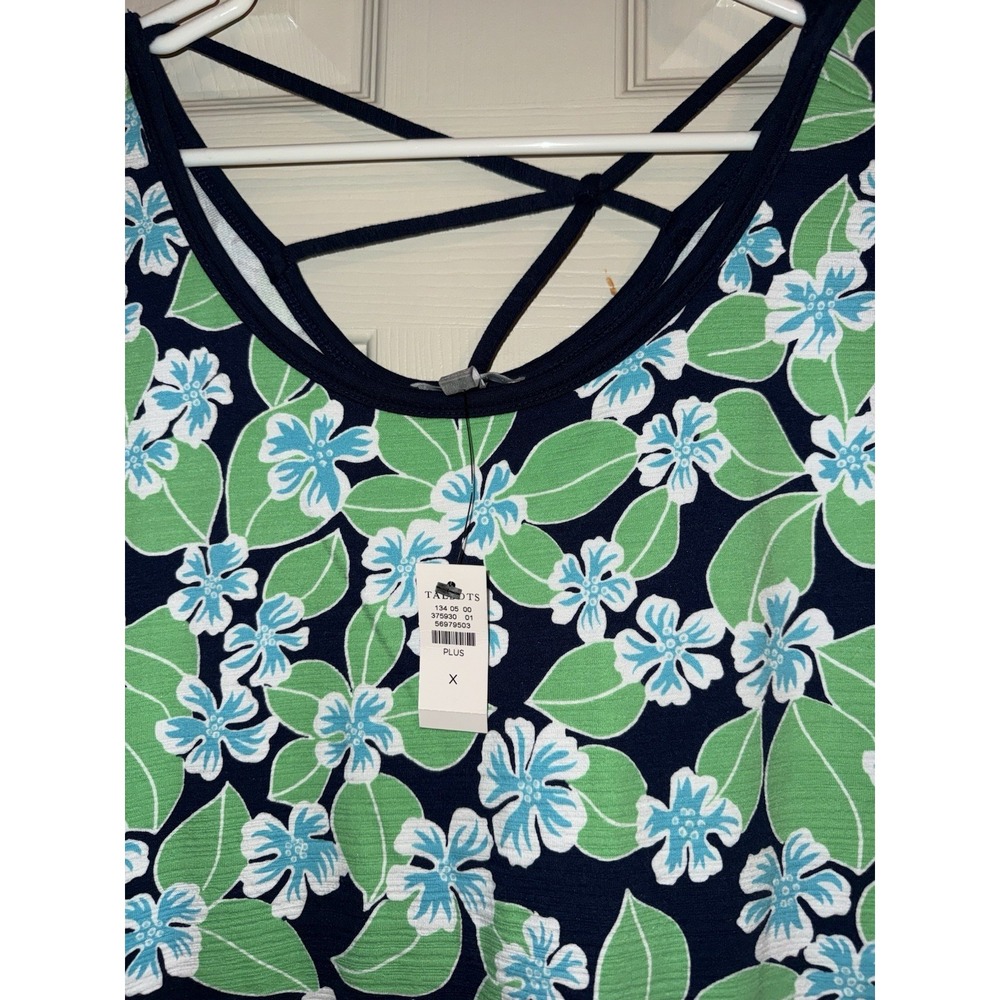 T by Talbots Size X Open Back Tropical Floral Print Knit Dress Upf 50 Pockets - Picture 4 of 6